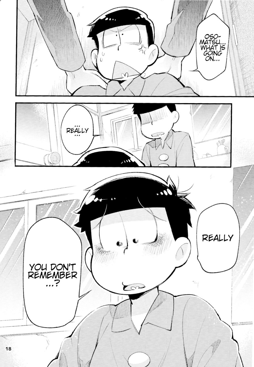 (Kahou wa Nete Matsu SPARK 2017) [Kanbotsu Genkan (PAN2)] Neoki to Otouto. | WAKE UP, BROTHER. (Osomatsu-san) [English] - Page 18