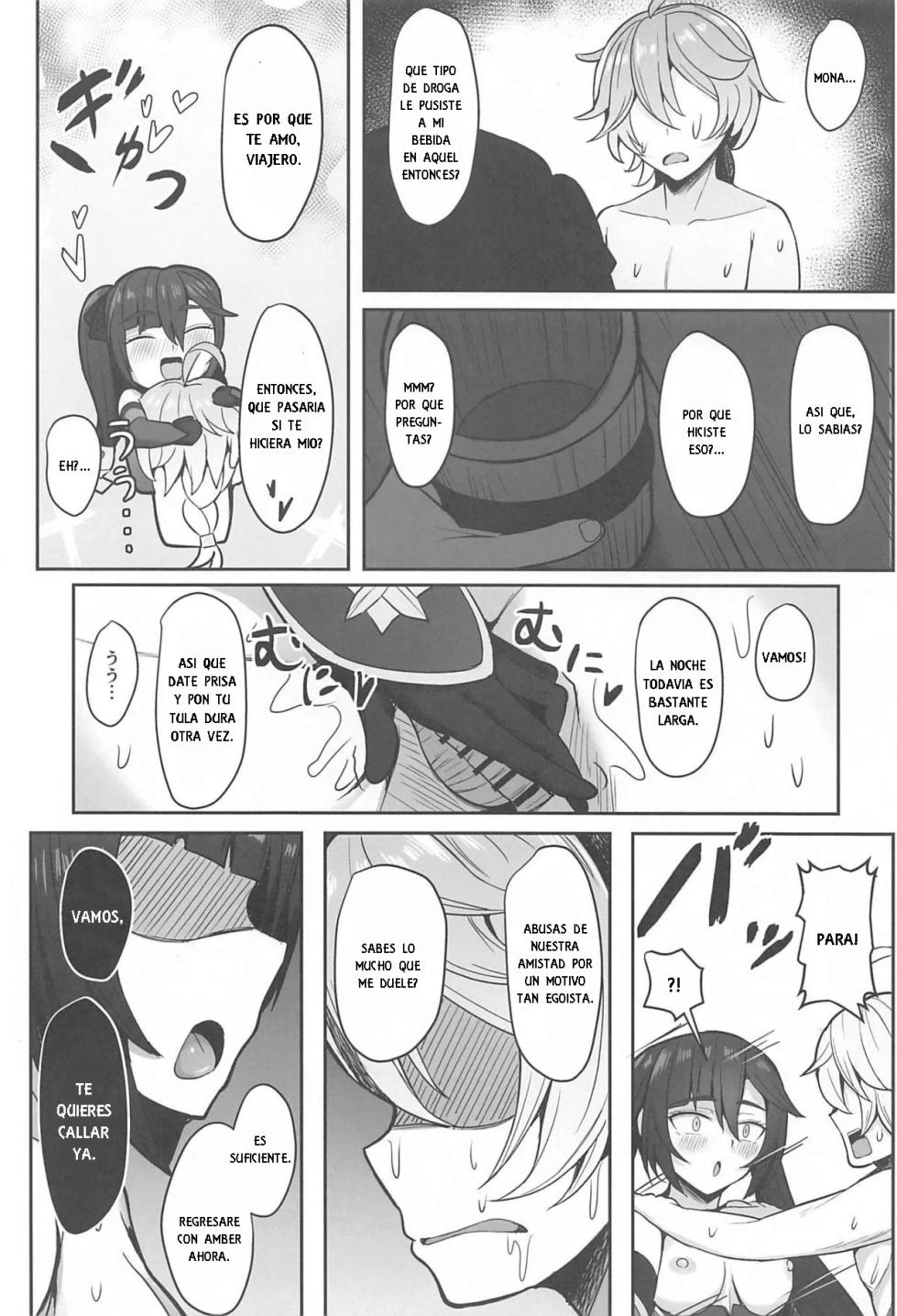 (C101) [Mumei Kibou (Nantoka)] Mona to Konya wa Karasawagi (Genshin Impact) [Spanish] - Page 17