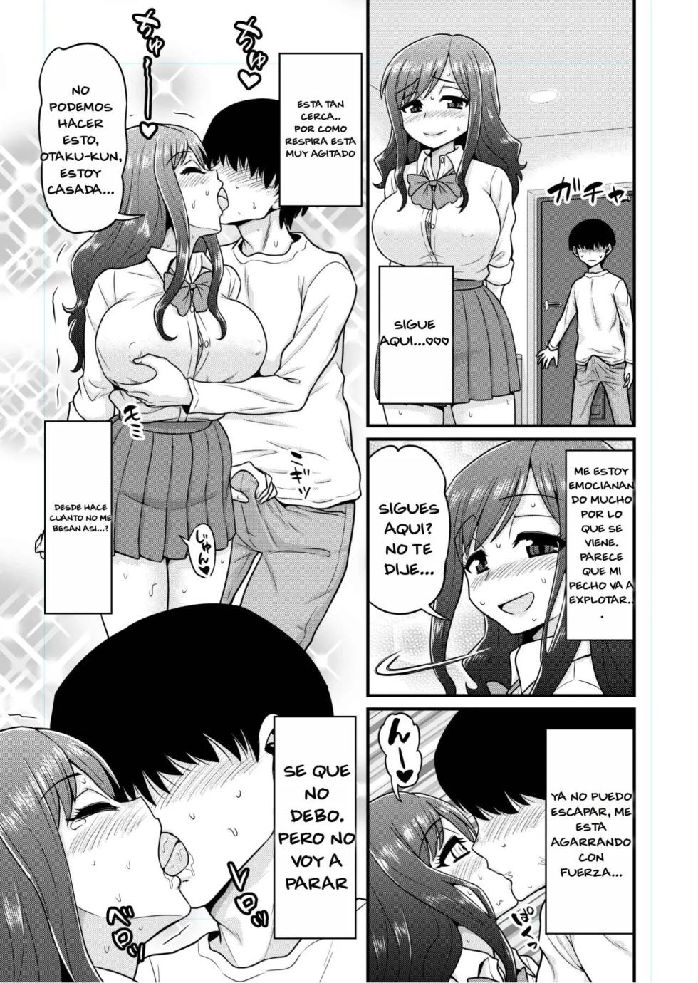 [Chimamire Yashiki (Gachonjirou)] Uwaki Hitozuma Nama Nakadashi Ottori Seiso Kakure Inran Hitozuma to Okute Dotei Otaku-kun | Married woman receives a creampie from an Otaku [Spanish] - Page 16
