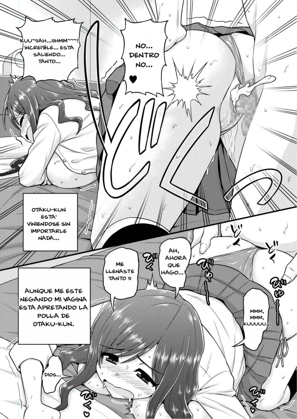 [Chimamire Yashiki (Gachonjirou)] Uwaki Hitozuma Nama Nakadashi Ottori Seiso Kakure Inran Hitozuma to Okute Dotei Otaku-kun | Married woman receives a creampie from an Otaku [Spanish] - Page 19