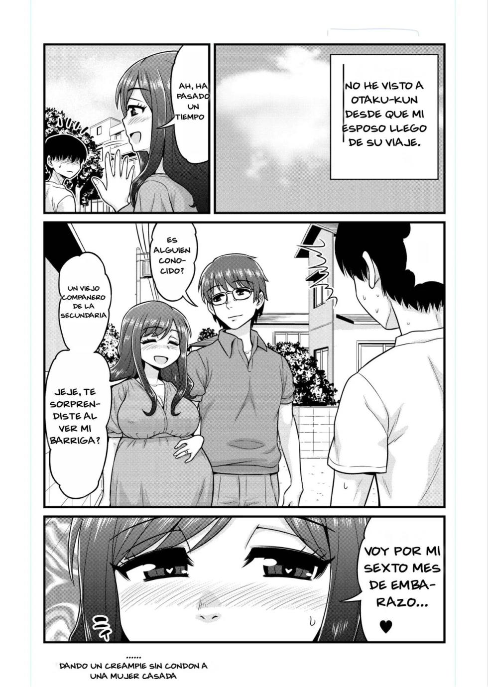 [Chimamire Yashiki (Gachonjirou)] Uwaki Hitozuma Nama Nakadashi Ottori Seiso Kakure Inran Hitozuma to Okute Dotei Otaku-kun | Married woman receives a creampie from an Otaku [Spanish] - Page 27