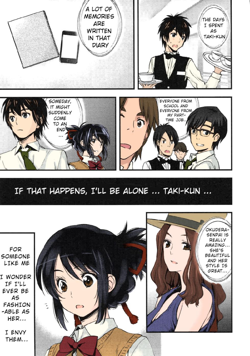 Kimi no Na wa. - & and & - Mitsuha Miyamziu & Teshigawara Katsuhiko (Coelacanth) (colored by mikakucoloring) - Page 28