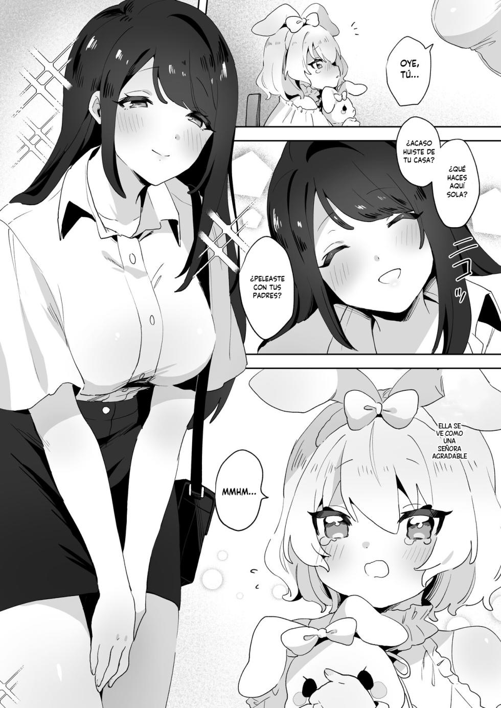 [Zutazutako] skeb Yuri Ecchi Manga | Runaway Loli and the Futanari Onee-san (Skeb Request) [Spanish] [BLACK ABANDONED SCAN] - Page 2