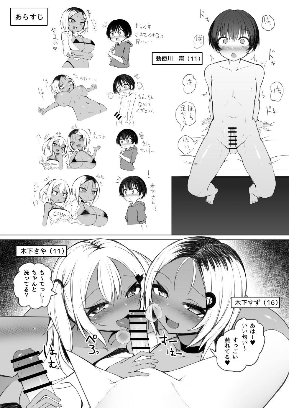 [Broad smile (Sukage)] Kasshoku Gal Bitch Shimai to Zetsurin Doukyuusei-kun [Digital] - Page 4