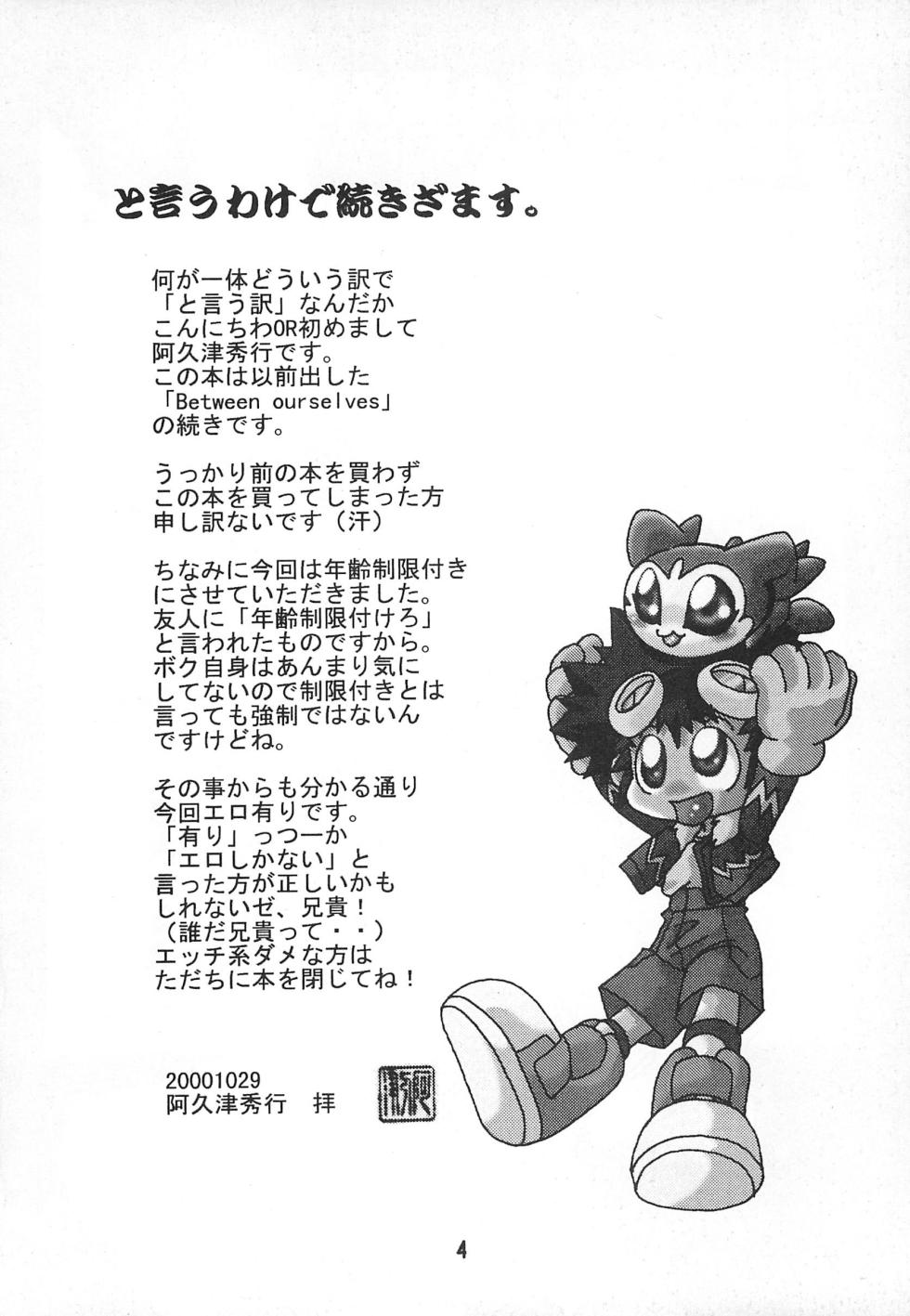 [Modimodiya (Akutsu Hideyuki)] SUBTLE RELATION (Digimon Adventure 02) - Page 4