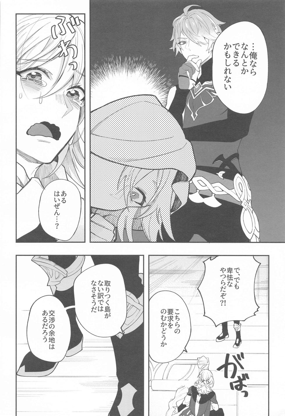 (Kami no Eichi 10) [kurashiki] Kenchikka-dono ga Mata Damasareta You dana (Genshin Impact) - Page 14