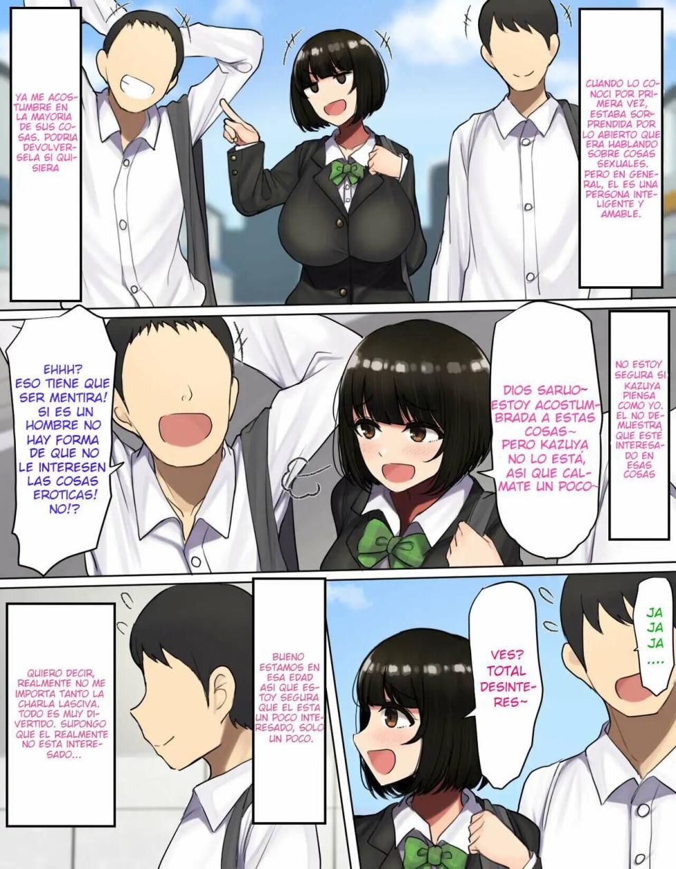 [Hamusuta-nonikomi (Motsuaki)] Kakko Tsukete Eroi Koto ni Kyoumi Nai Furi Shitetara Ore no Hou ga Saki ni Suki datta Osananajimi o Erozaru no Tomodachi ni Torareru Ohanashi [Spanish] - Page 6