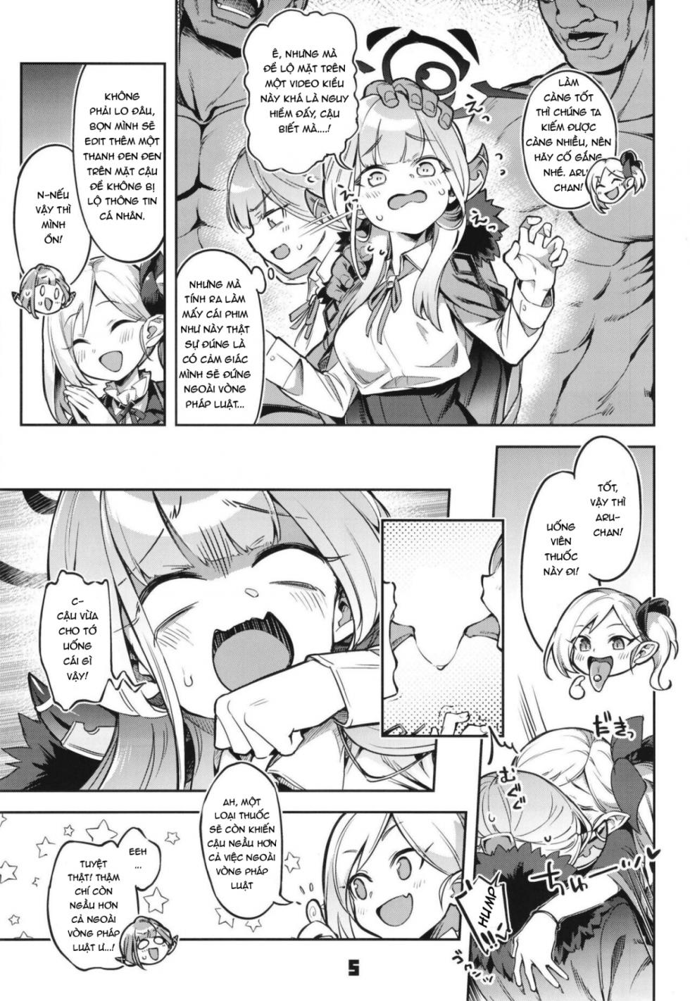 [Zombie to Yukaina Nakamatachi (Super Zombie)] Okane ga Nakunatta Aru-chan wa Kizuitara Kukkyou na Otoko-tachi ni Kakomareteita Ken. (Blue Archive) [Vietnamese Tiếng Việt] [Digital] - Page 4