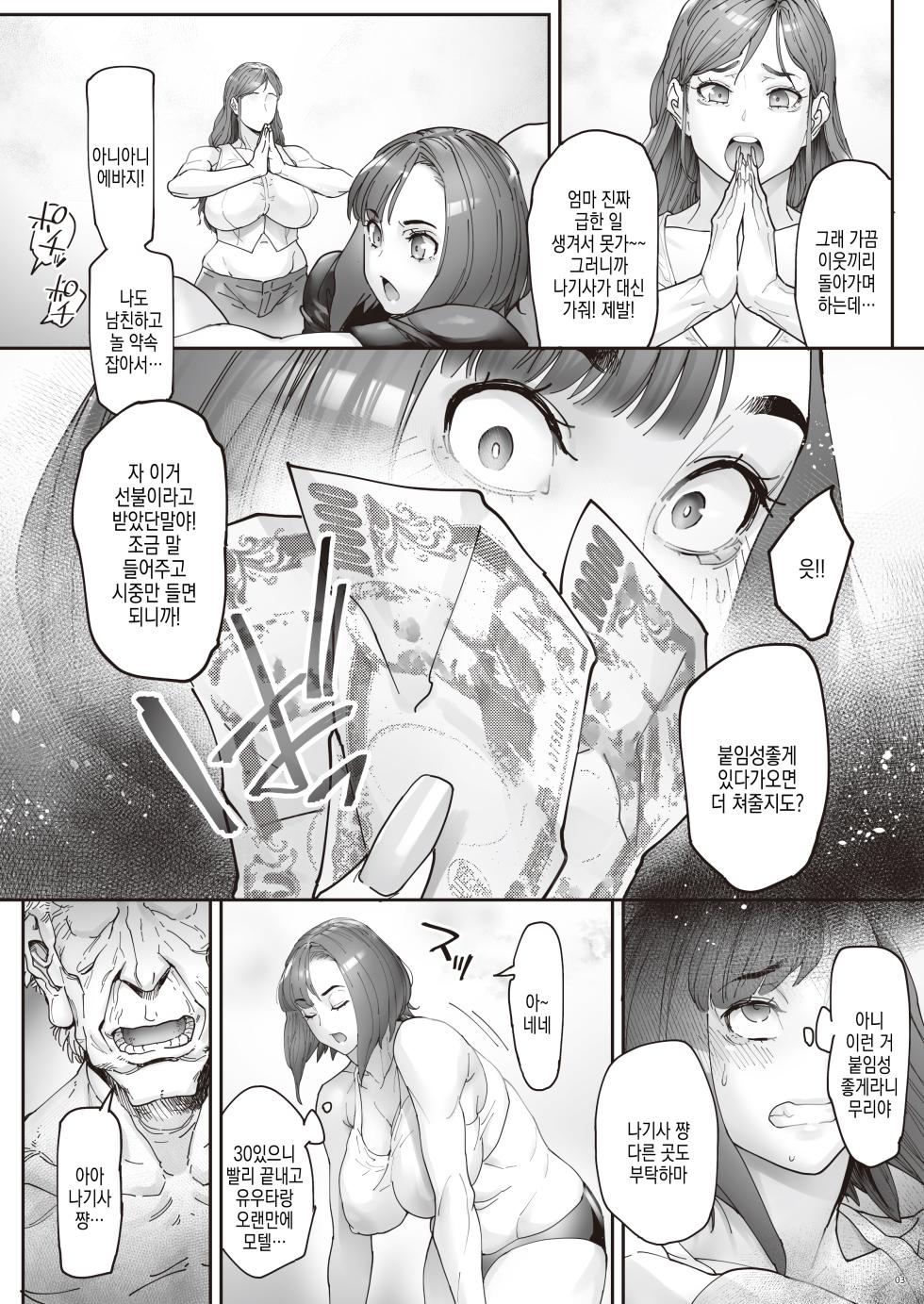 [Kocho Kocho Koukou (Bonten)] Kaigo Beit de Iroboke Jijii no Gouin na Yokkyuu to Okane no Mae ni Chitai o Sarasu JK | 간병 알바로 노인의 억지스러운 요구와 돈 앞에서 치태를 비추는 JK [Korean] [Digital] - Page 5