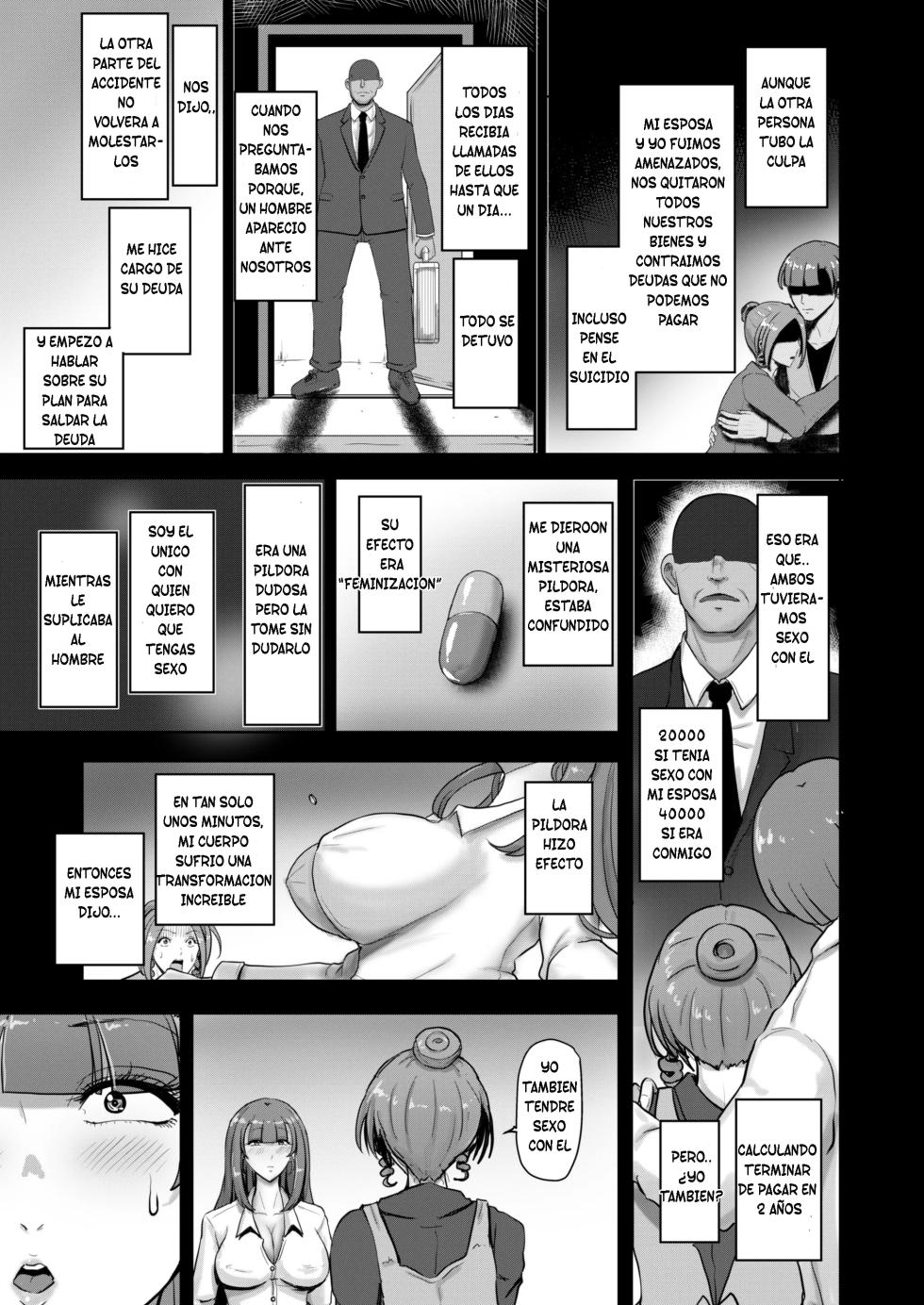 [TS-ya] Nyotaika Netorare Fuufu ~ Nyotaika sareta Otto wa Aisuru Tsuma o Netotta Chinpo ni Otosareru | Marido feminizado engaña a su esposa  [Spanish] [TF Scans] - Page 5