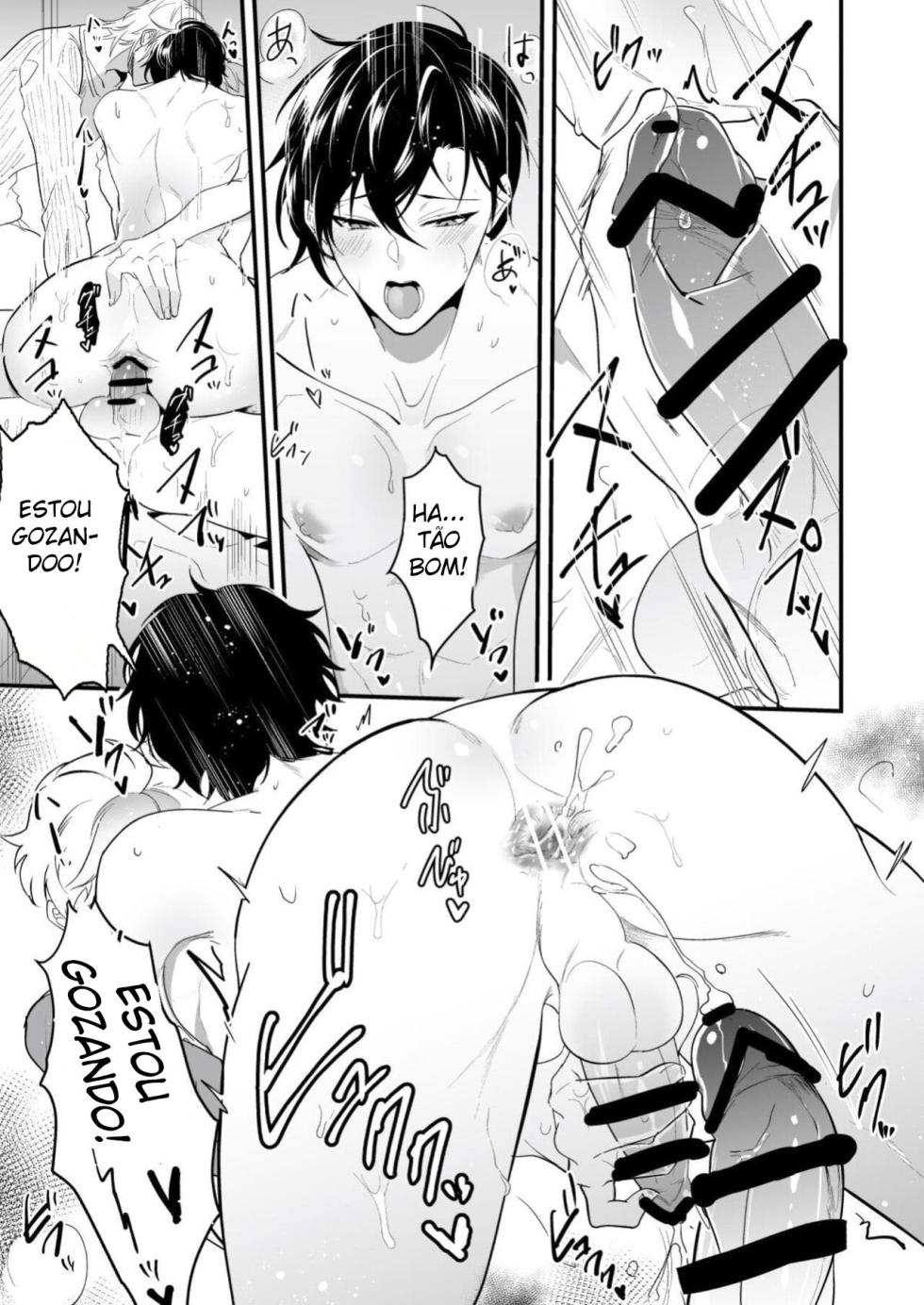 [Natsuiro Otome (Nakagawa Ryna)] Ecchi na Onii-san Futari ni Shiboritoraresou desu | Cumsqueezed By Two Naughty Guys [Portuguese-BR] - Page 19