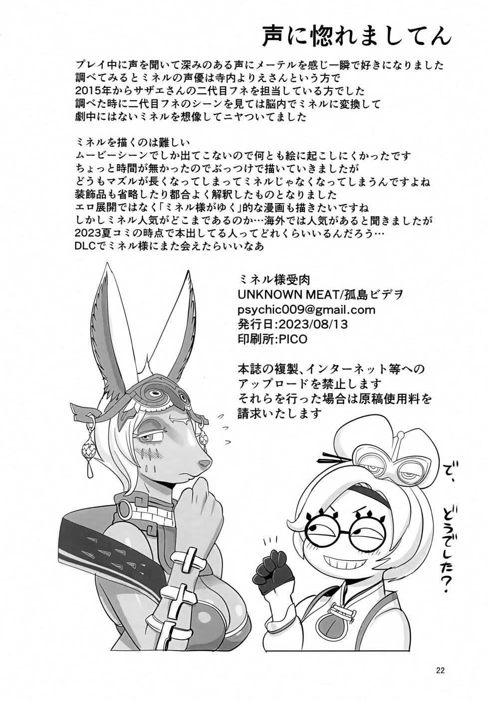 (C102) [UNKNOWN MEAT (Kojima Video)] Mineru-sama Juniku (The Legend of Zelda: Tears of the Kingdom) - Page 21