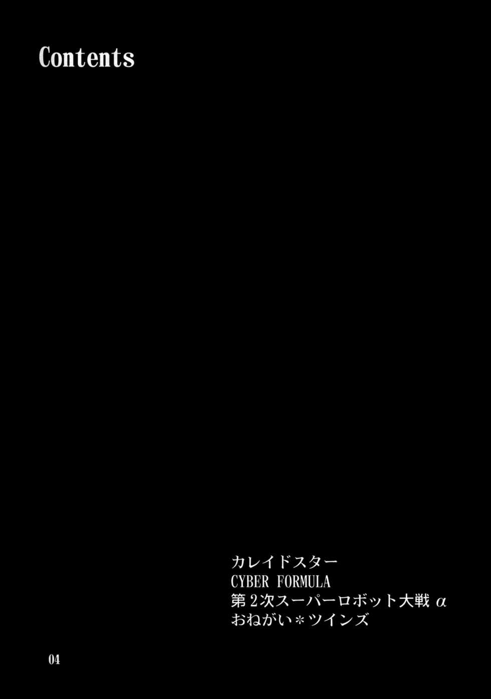 (C64) [P-FOREST (Hozumi Takashi)] JUKE BOX 200308 (Kaleido Star, Onegai Twins, Super Robot Taisen) - Page 3