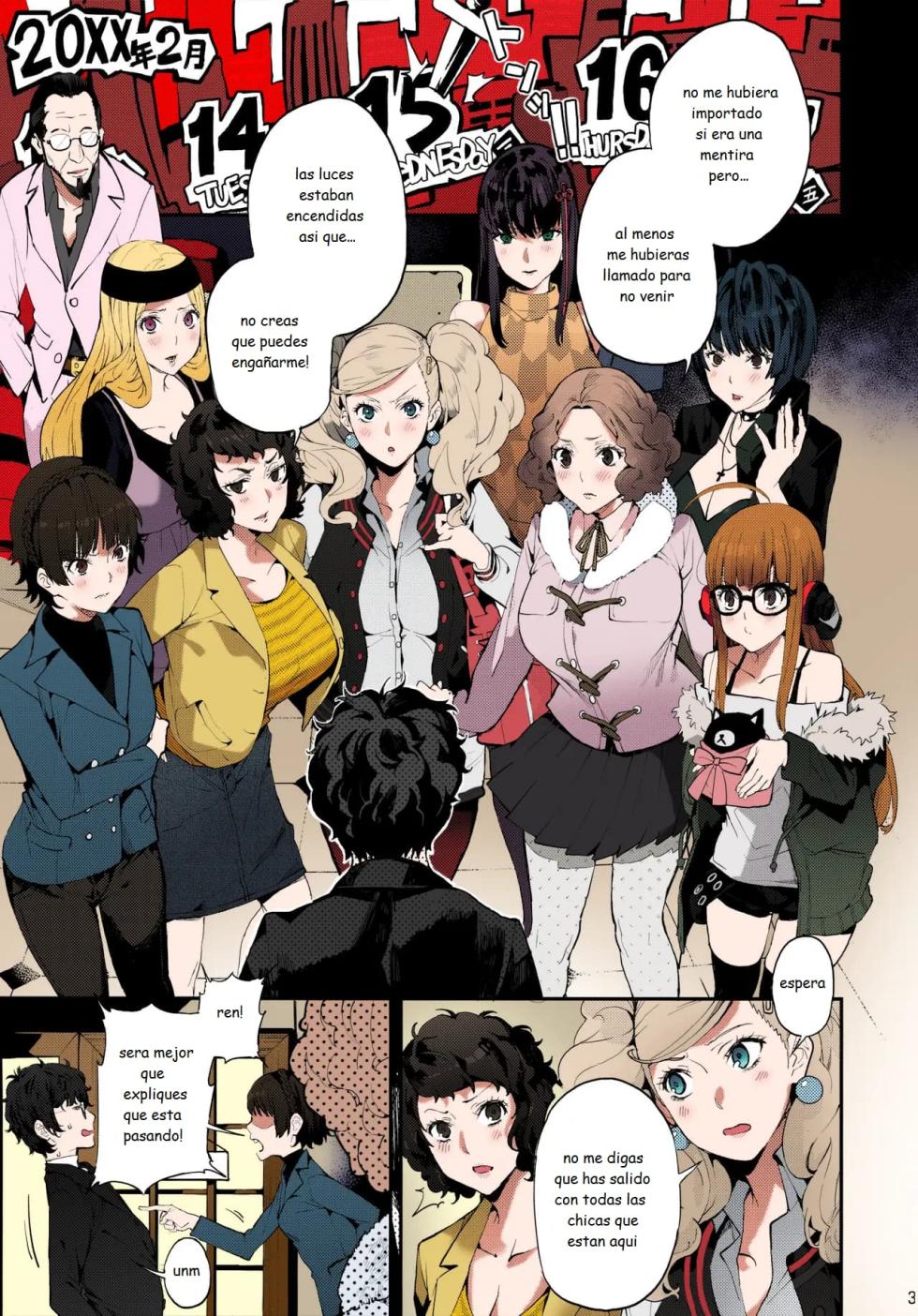 (C96) [Oppai Baibai (Azukiko)] Hattoubun no Persona (Persona 5) [Spanish] [MoeohUp] [Colorized] [SPDSD] - Page 4