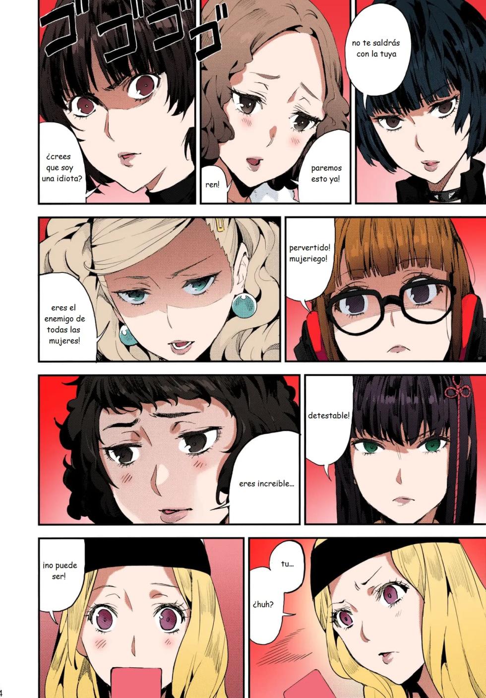 (C96) [Oppai Baibai (Azukiko)] Hattoubun no Persona (Persona 5) [Spanish] [MoeohUp] [Colorized] [SPDSD] - Page 5