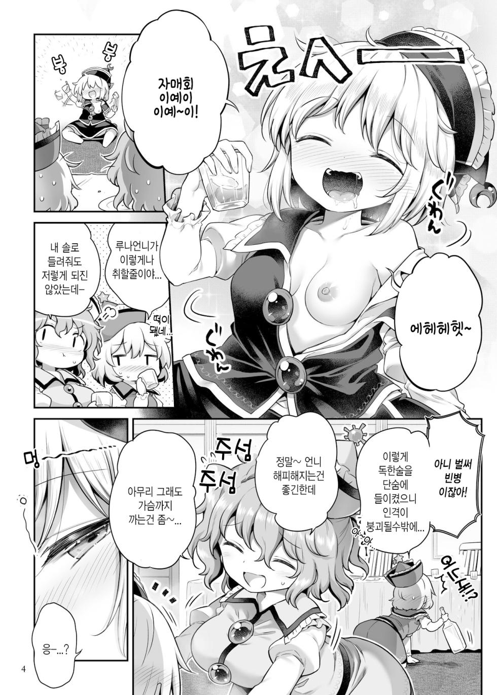 [Unmei no Ikasumi (Harusame)] PrismLiquor Abuse | 프리즘리쿼 어뷰즈 (Touhou Project) [Korean] [Hikari no Kaze] [Digital] - Page 3