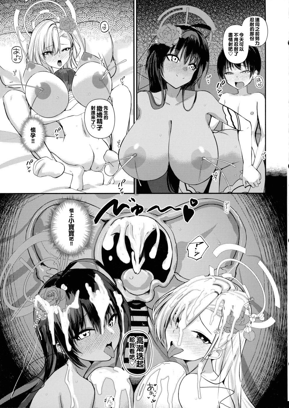 (C102) [Awa no Chikara (Kibouou Soap)] Shota Sensei no Seishori Touban Nisshi ~Mireniamu Gakuen C&C Ichinose Asuna Kakutate Karin Hen~ (Blue Archive) [Chinese] [Banana手工漢化] - Page 19