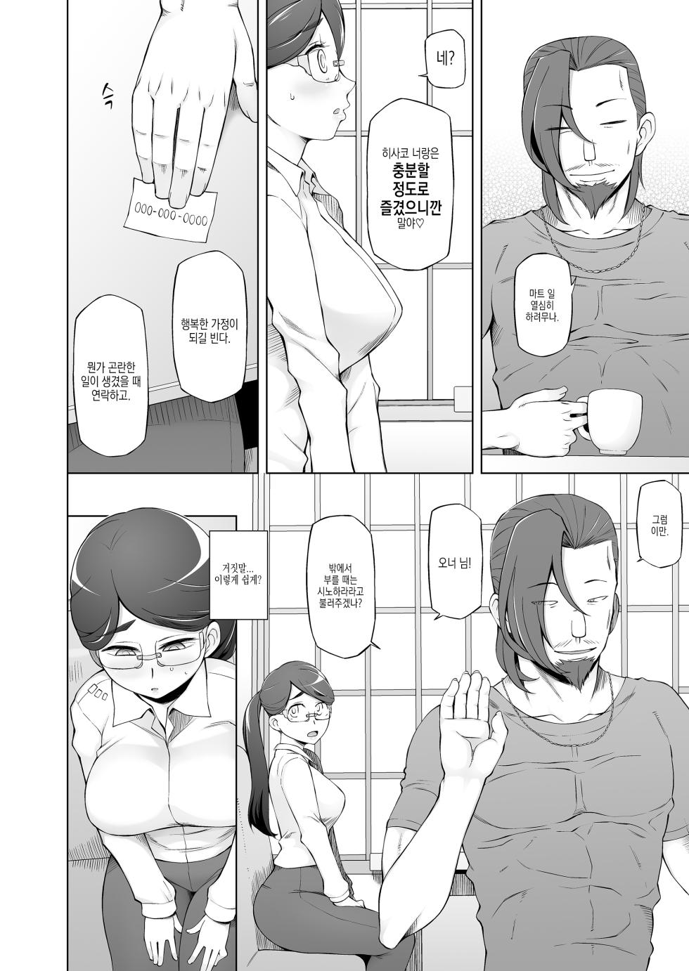 [Garakuta Shoujo (Miito Shido)] Hitozuma Kiriko no Choukyou Netorare Seikatsu ~Katsute Tsuma o Kegashita Otoko-tachi ga Futatabi Kanojo no Karada o Kuruwaseru~ | 유부녀·히사코의 조교 네토라레 생활 ~예전에 아내를 더럽힌 남자들이, 다시 그녀의 몸을 미치게 한다~ [Korean] - Page 13