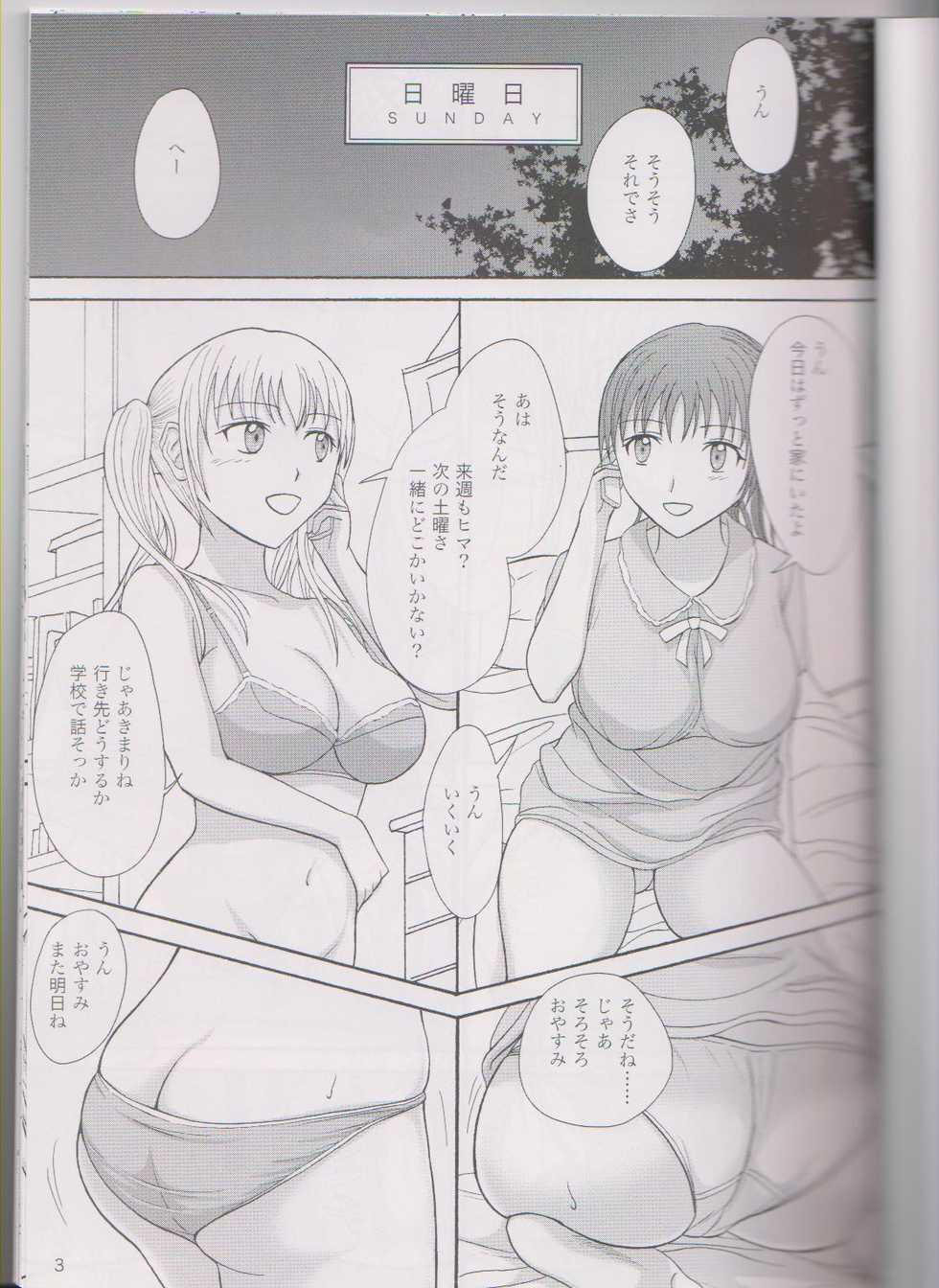 (COMIC1☆4) [Namiroji (Shiina Nami)] 1 Week*1 Week - Page 2