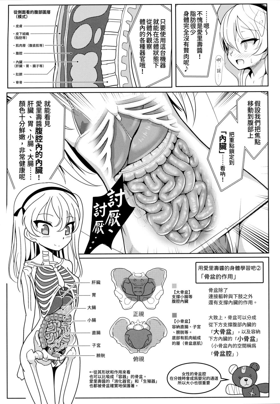 (Panzer Vor! 18) [Nyala Ponga (Sekai Saisoku no Panda)] Shimada Arisu-chan de Manabu Onnanoko no Jintai <Kotsuban Hen> Jou (Girls und Panzer) | 用島田愛里壽來學習女孩子的人體〈骨盆篇〉上 [Chinese] [Lalala個人漢化] - Page 11