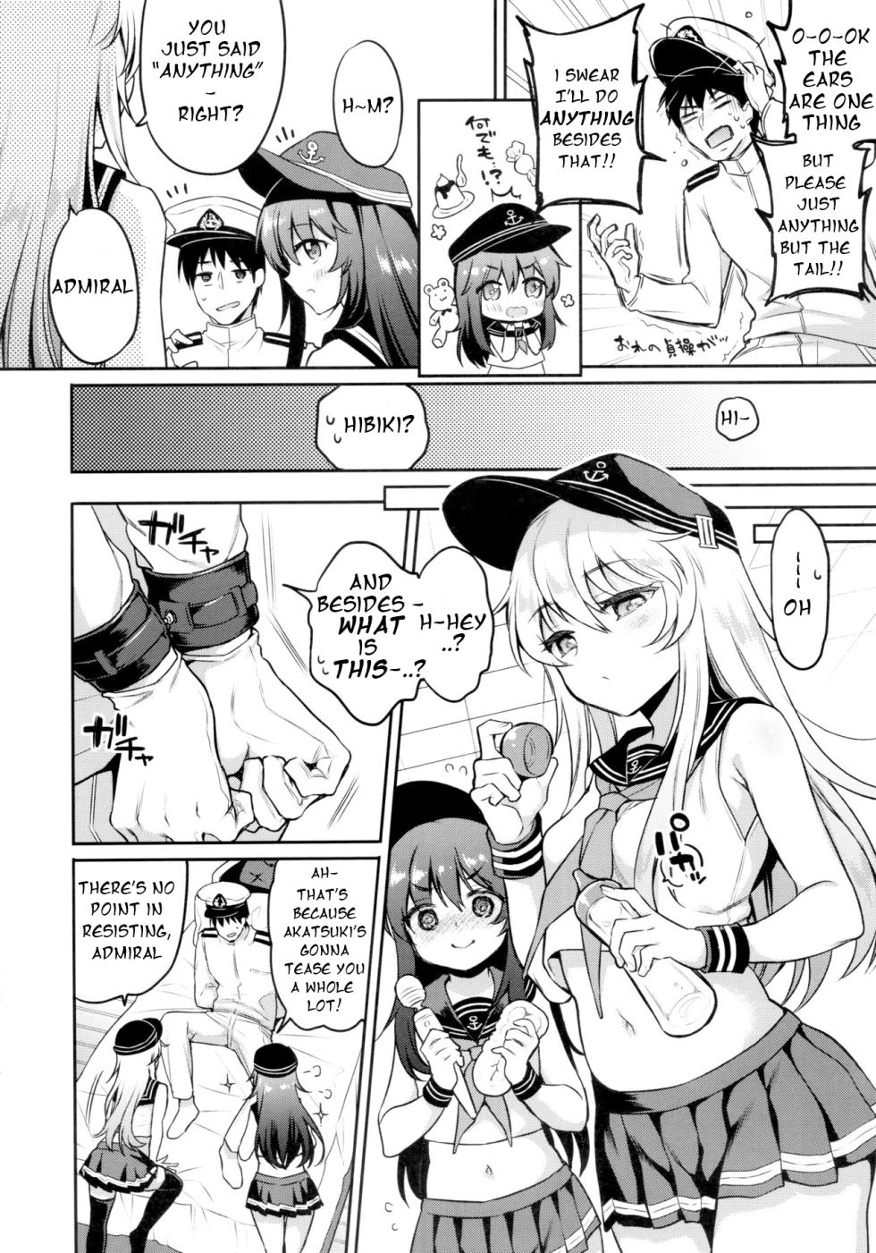 (C96) [K+W (sasachinn)] Akatsuki Hibiki-chan x Gyaku Batsu Game (Kantai Collection -KanColle-) [English] - Page 5