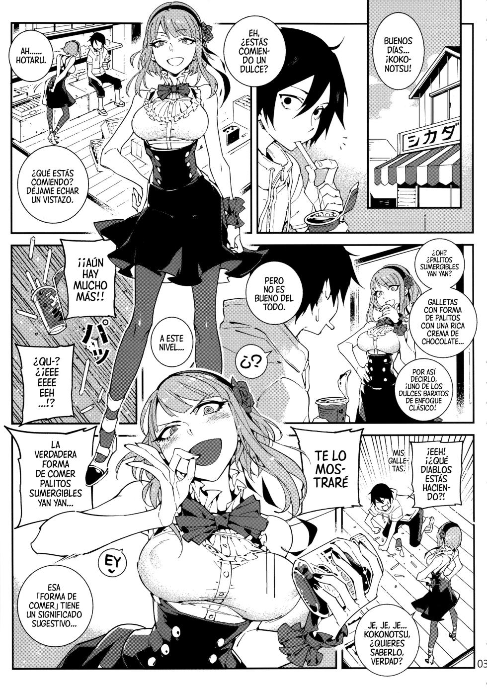 (C89) [★F (Hirame)] Guerra De Dulces | So○○ Sensō (Dagashi Kashi) [Spanish] [Mister Nugget] - Page 4