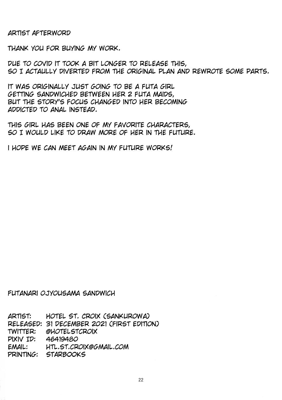(C99) [Hotel St. Croix (sankurowa)] Futanari Ojyosama Sandwich [English] - Page 22