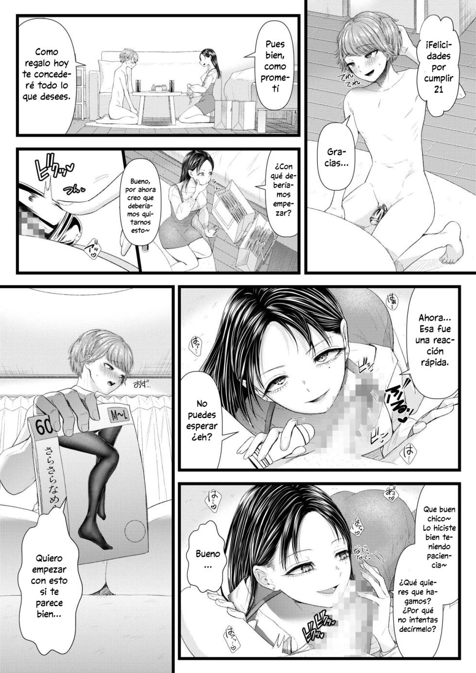 [Dokutoku no M (Sagano Katsuma, Denchi)] My Boyfriend is a Masochist: Leg Fetish, Birthday Edition (Amaa Magazine Soukangou) [Spanish] - Page 4