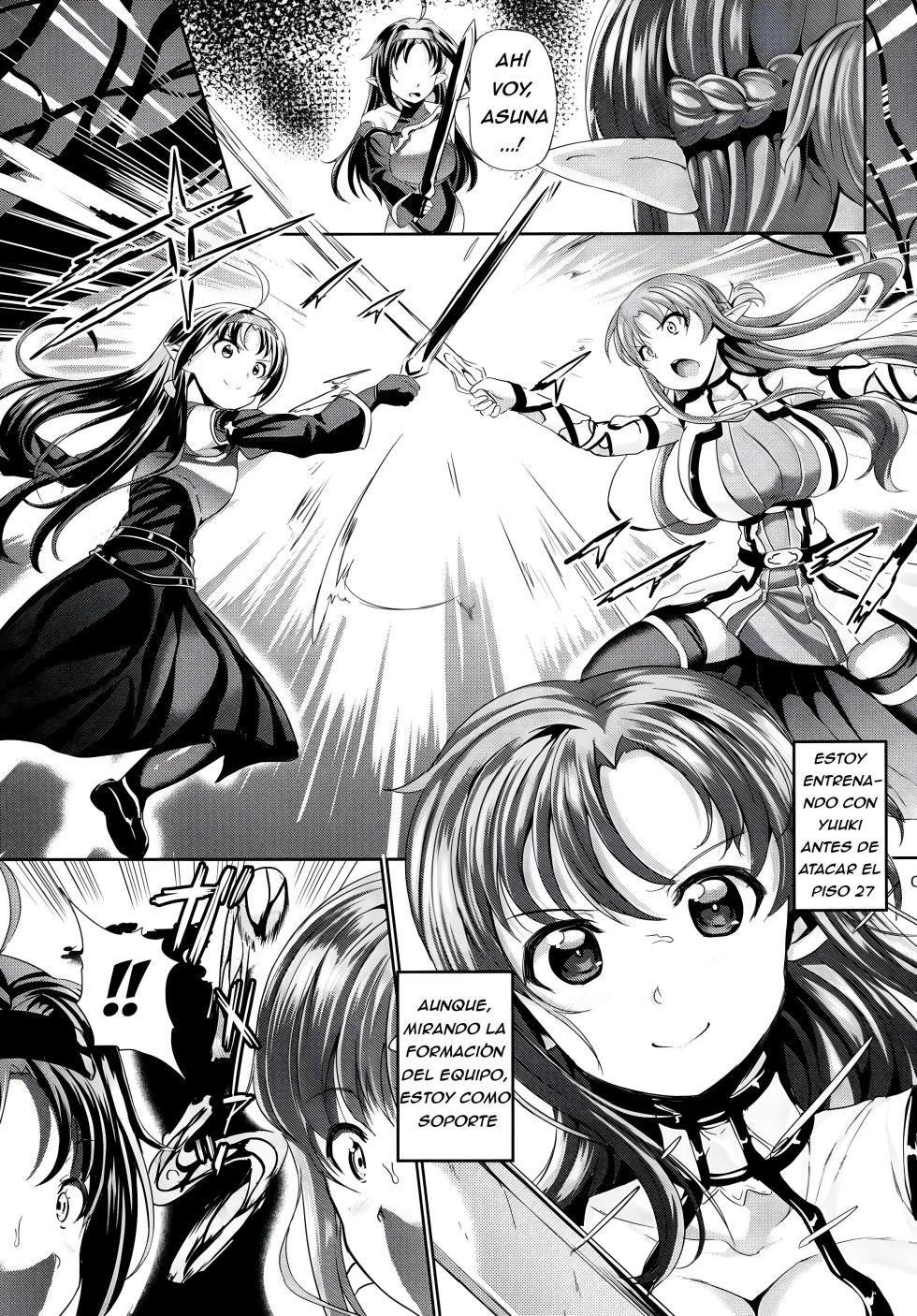 (C87) [Tanpopo Suisan (INAGO)] Monzetsu Kenshi Online | Agonia online de la espadachina  (Sword Art Online) [Spanish] - Page 8