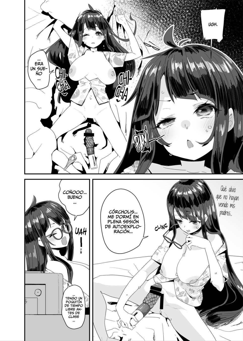 [condiment moderately (Maeshima Ryou)] Dosukebe Kyonyuu JC ga Kounai Onanie Suru Hanashi | La Dedillera Pechugona Se Masturba en Clase [Spanish] [Horchata Scans]  [Digital] - Page 5