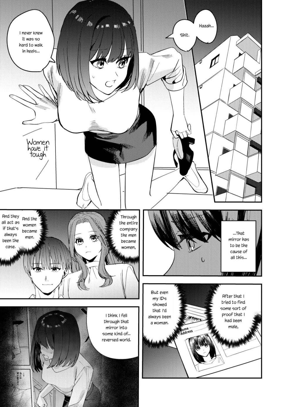 [TSF Mousou Chikusekijo (Minaduki Nanana, Betty)] Ore wa Kagami no Kuni de Onna ni Kawaru ~Seibetsu Hanten Sekai de Onna no Kaikan o Musaboru Hanashi~ [English] {Sankaku} - Page 12