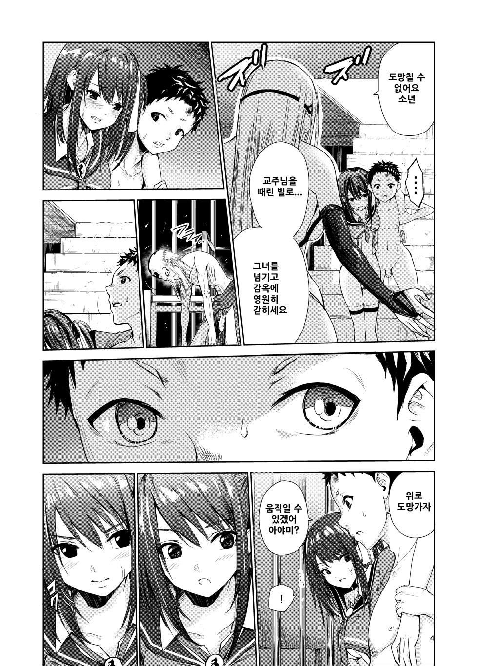 [Raid Socks (Tricky)] Tsuyagari Mura 4 ~Kareshi o Mamoru Tame Hikyou no Mura de Kyousei Gohoushi & NTR Sex~ [korean] - Page 3