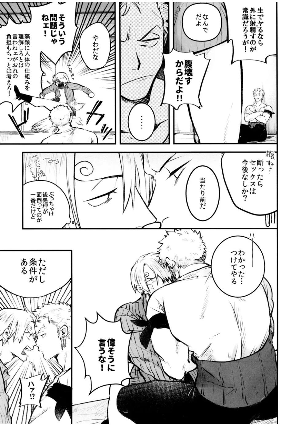 (Sake to Tabako to Katana to Ryouri Hoshi ni Negai o. 2022) [99.9% (YOKOTA)] Nakadashi Kinshi!! - FORBID CREAMPIE (One Piece) - Page 7
