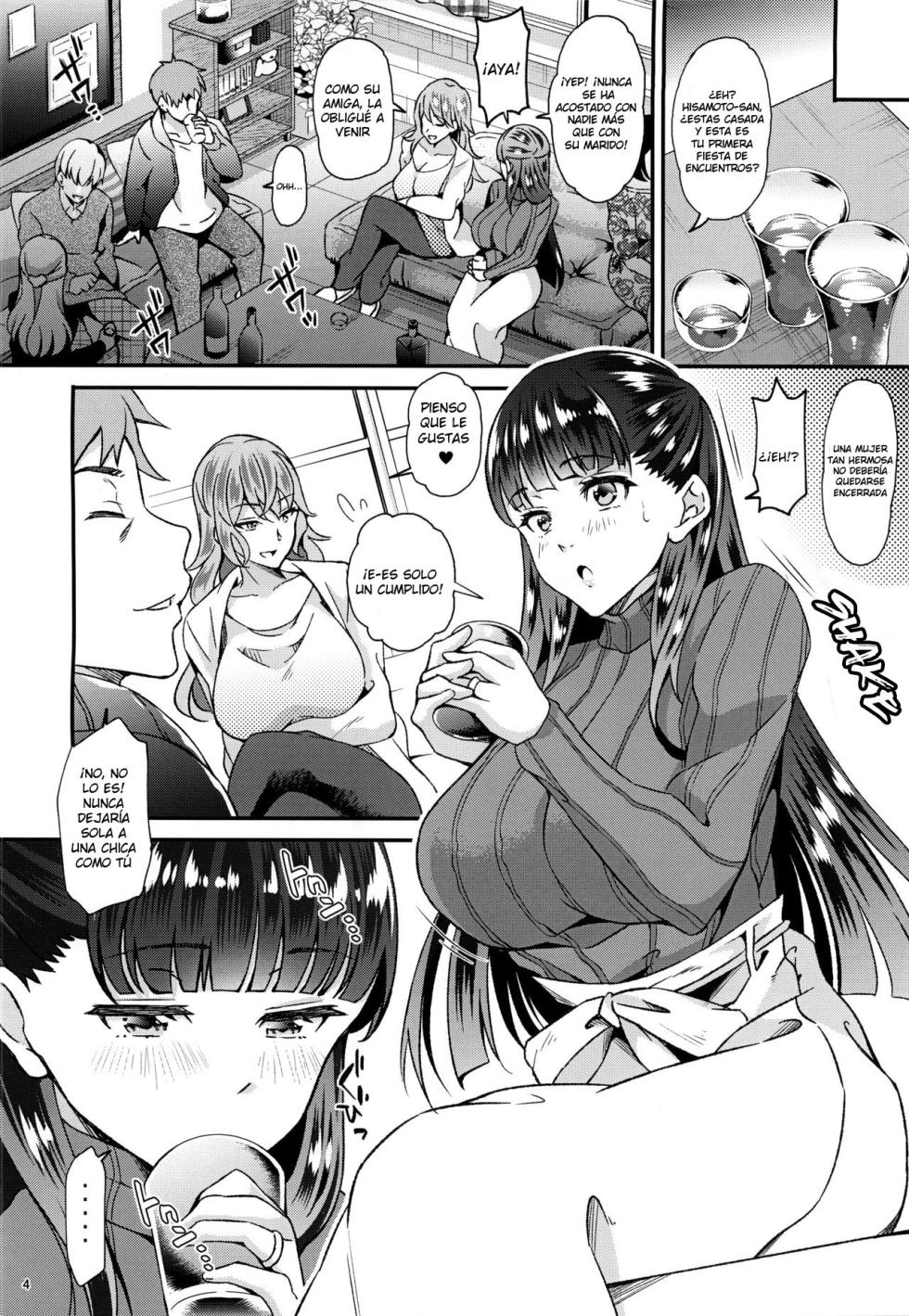 (COMITIA128) [Oharaya (Ohara Makoto)] Dahlia 1 ~Free Sex Dekiru Kikonsha Goukon to Nagasareyasui Hitozuma no Hanashi~ [Spanish][Gato Depravado Translations] - Page 3