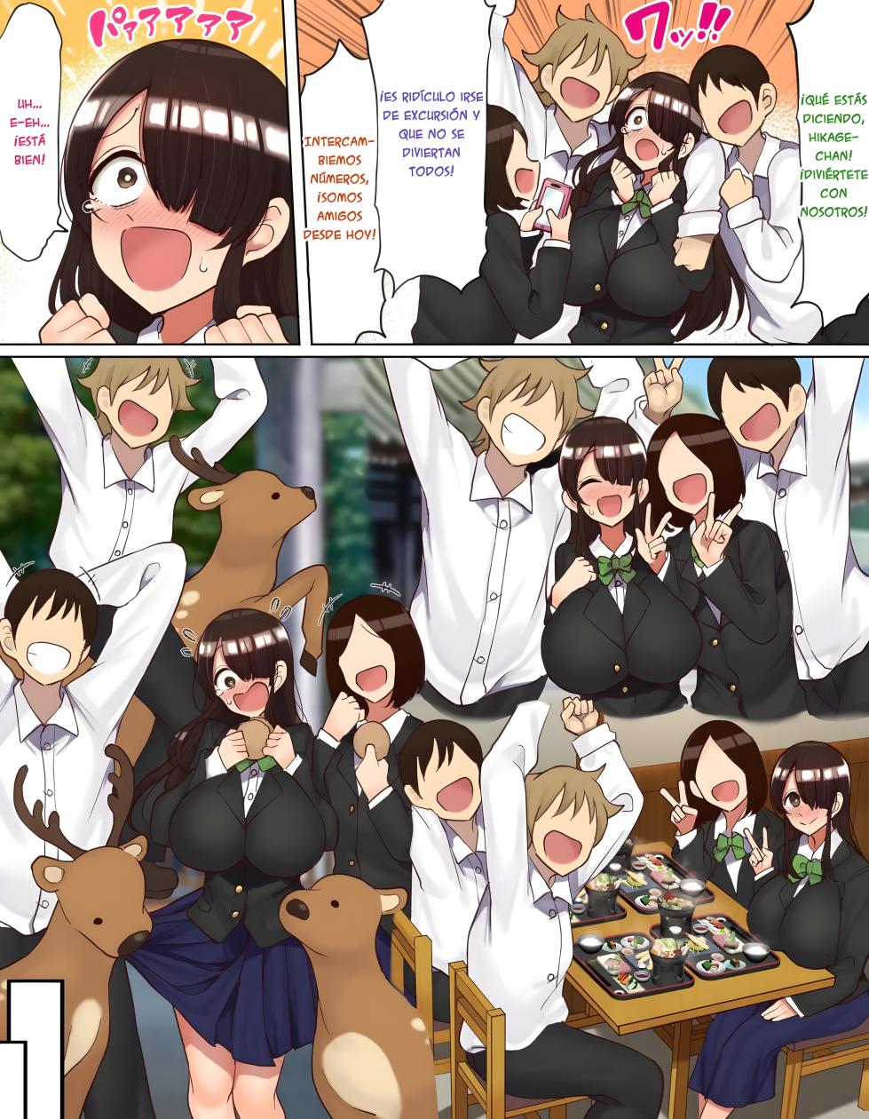 [Hamusuta-nonikomi (Motsuaki)] Shuugaku Ryokou de YouCha to Onaji Group ni Nacchatta Mekakure InCha-chan | La sombría terminó en un grupo cariñoso durante el viaje escolar [Spanish] - Page 4