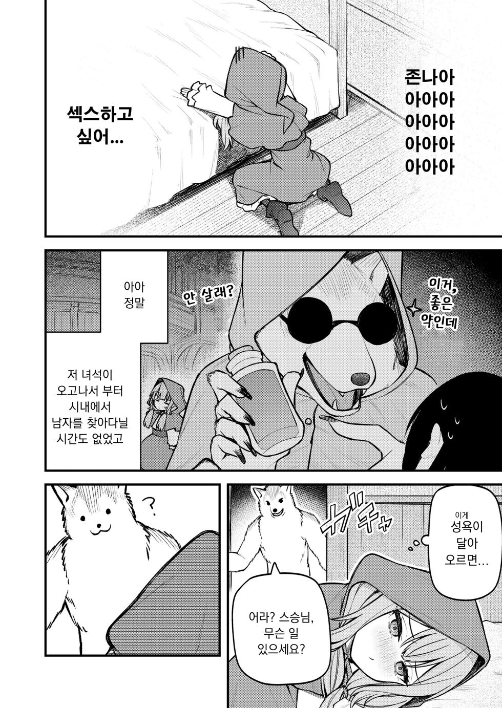 [Binsen] Akazukin to Fujimi no Ookami-san Zenpen | 빨간 모자와 불사신 늑대 전편 (Towako 16) [Korean] [Digital] - Page 10
