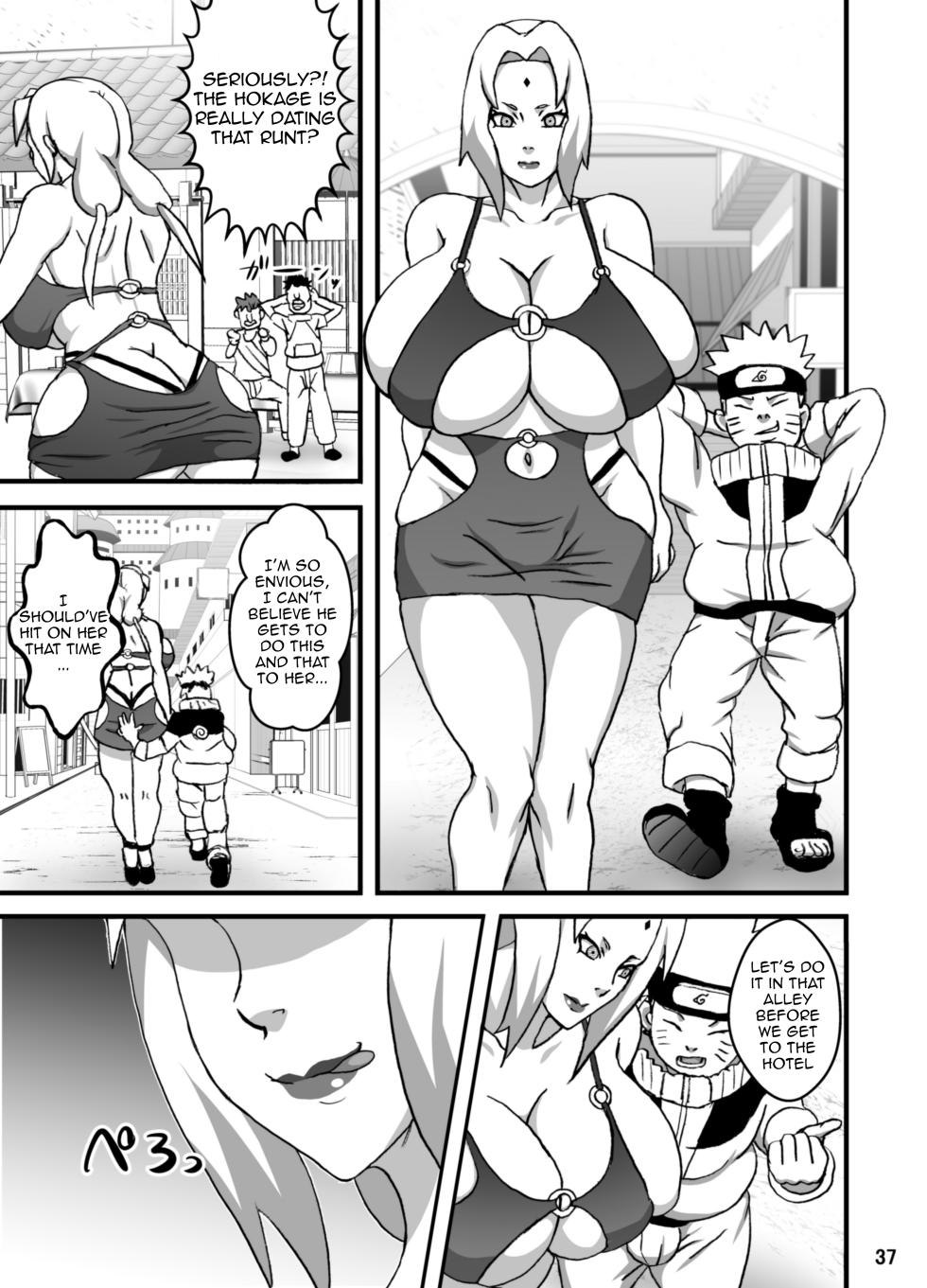 [NARUHO-Dou (Naruhodo)] ToroTsuna Hokage Horegusuri no Nan no Maki | Melty Tsunade - Story About The Hokage's Hardships Caused By a Love Drug (Naruto) [Digital] [English] {Doujins.com} - Page 38
