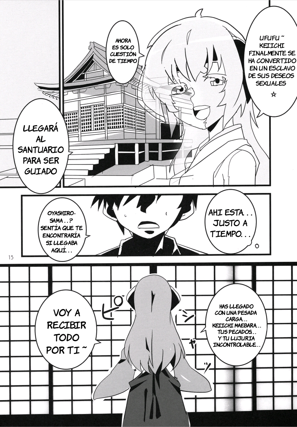 (AC2) [Blue Mage (Aoi Manabu)] Sanjou Gattai Higurashi GO! (Higurashi no Naku Koro ni) [Spanish] - Page 14