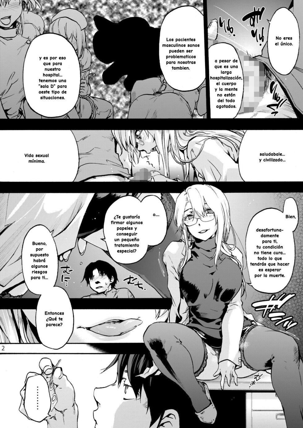 [Onsoku Ubaguruma (Uba Yoshiyuki)] Miyasaka Byouin 2: Iyashi no Morie-san | Miyasaka Hospital: The Healing Morie-san [Spanish] - Page 3