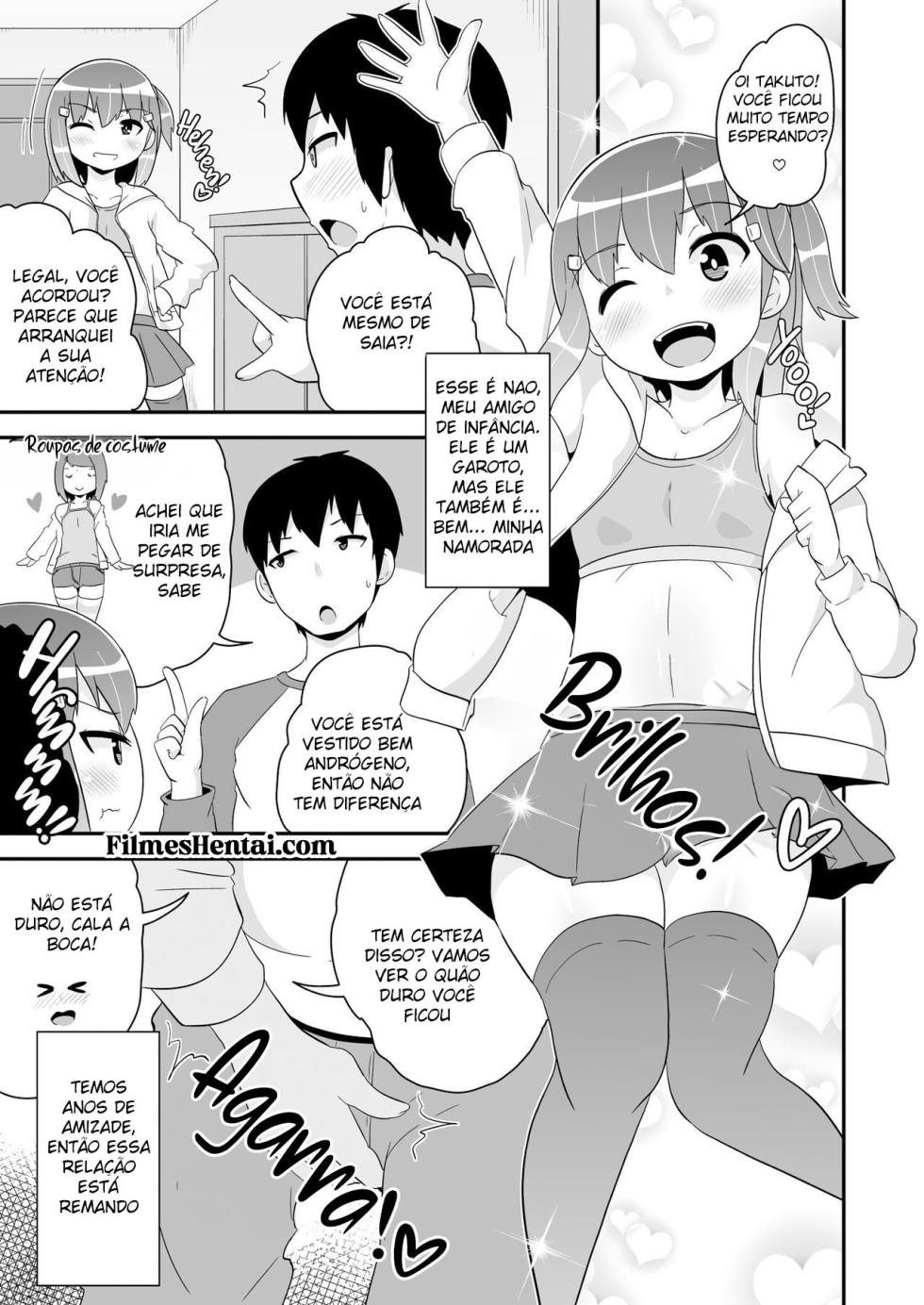 [CHINZURI BOP (Chinzurina)] Josou (Mesu) Homo Kanojo | Gay Sex with My Girlfriend 2 [Portuguese-BR] - Page 2