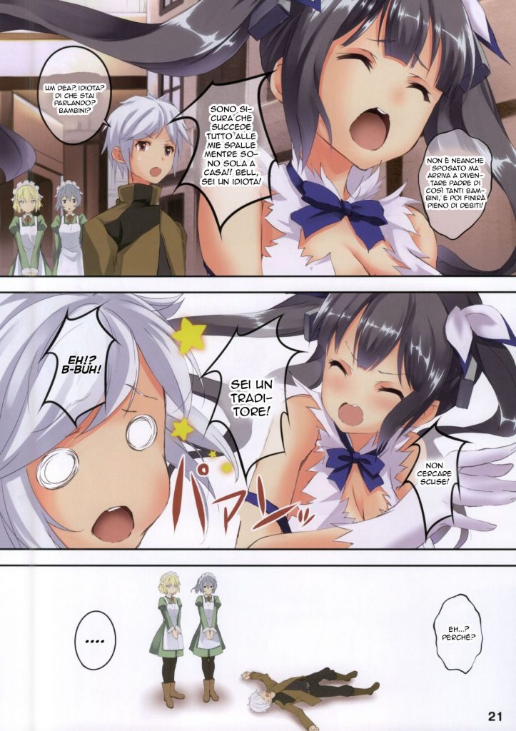 (SC2015 Summer) [Seven Days Holiday (Shinokawa Arumi, Koga Nozomu)] Bell-kun wa Uwakimono | Fervida Fantasia (Dungeon ni Deai o Motomeru no wa Machigatteiru Darou ka) [Italian] - Page 20