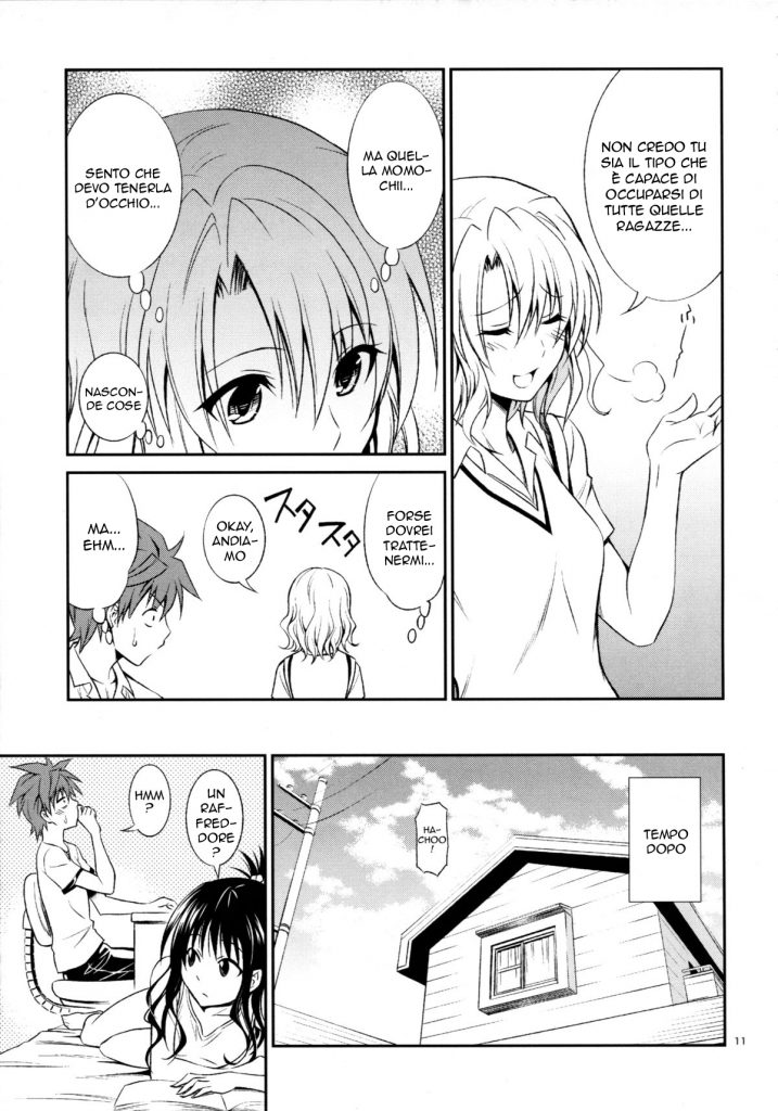 (C86) [Hibi Rakuraku (Aoki Kanji)] Momioka no Hatsujou | La Mia Amica Eccitata (To LOVE-Ru) [Italian] - Page 10