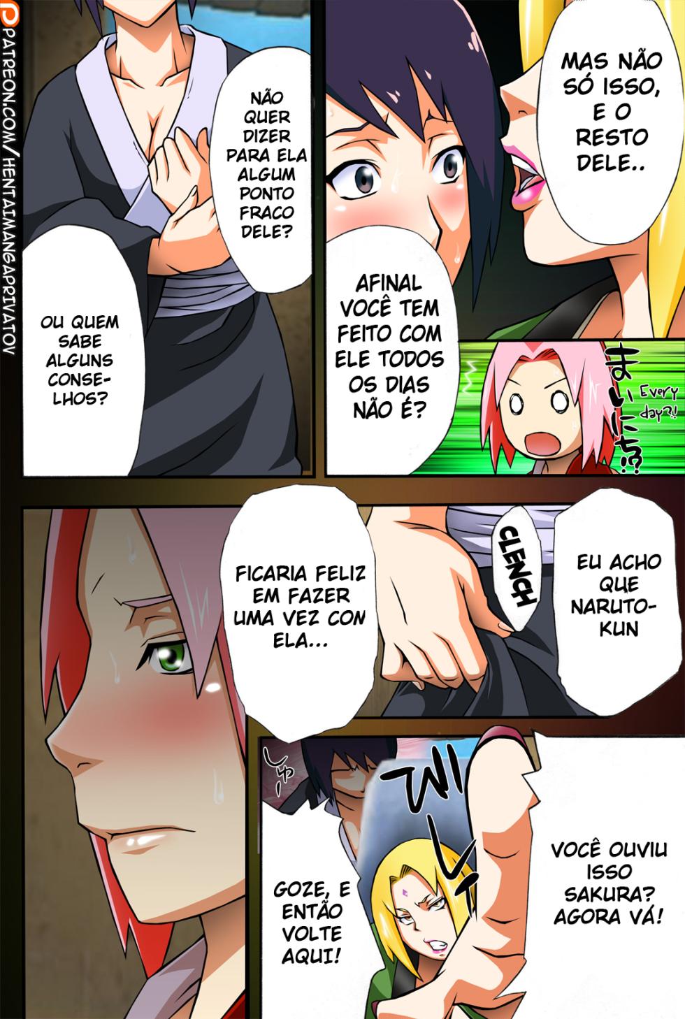 (COMIC1☆4) [Karakishi Youhei-dan Shinga (Kanenomori Sentarou, Sahara Wataru)] Bakuchi Butai | Gambler's Stage (Naruto) [Portuguese-BR] {Hentai Arimasu} [Colorido] - Page 7