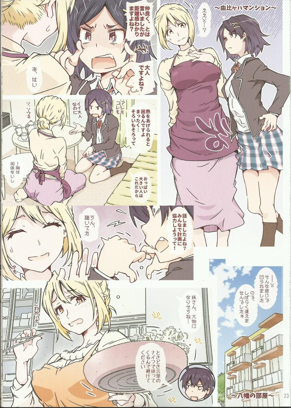 (C101) [RPG COMPANY 2 (Toumi Haruka)] HOME Musume tte, Dou? - Yuigahama-  (Yahari Ore no Seishun Love Come wa Machigatteiru.) - Page 22