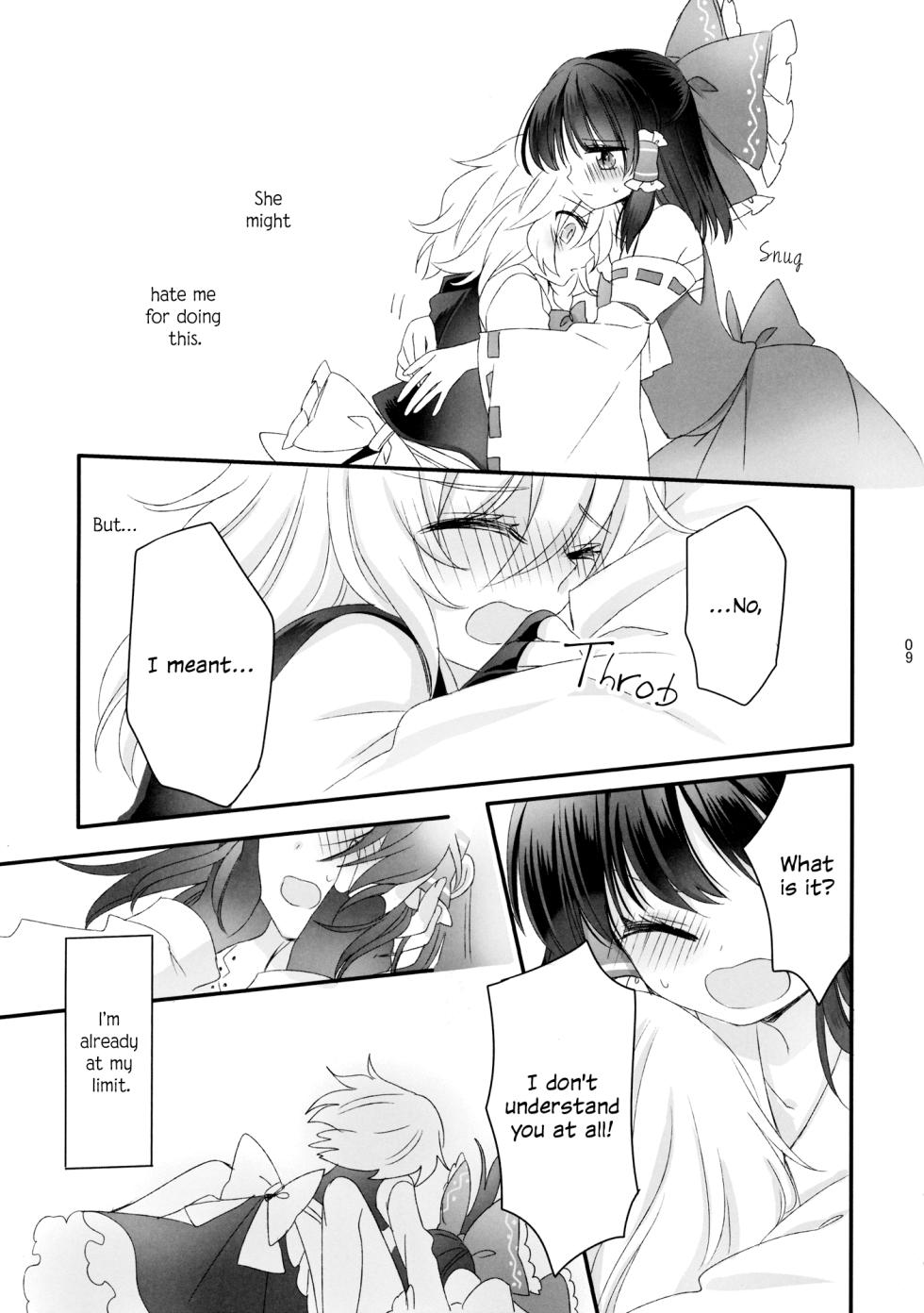 (Shuuki Reitaisai 2) [Otukimidango (Uruu)] Oshiete, Anata no Aishikata | Teach me, how to love you. (Touhou Project) [English] [ROSMONTISISLOVE] - Page 10