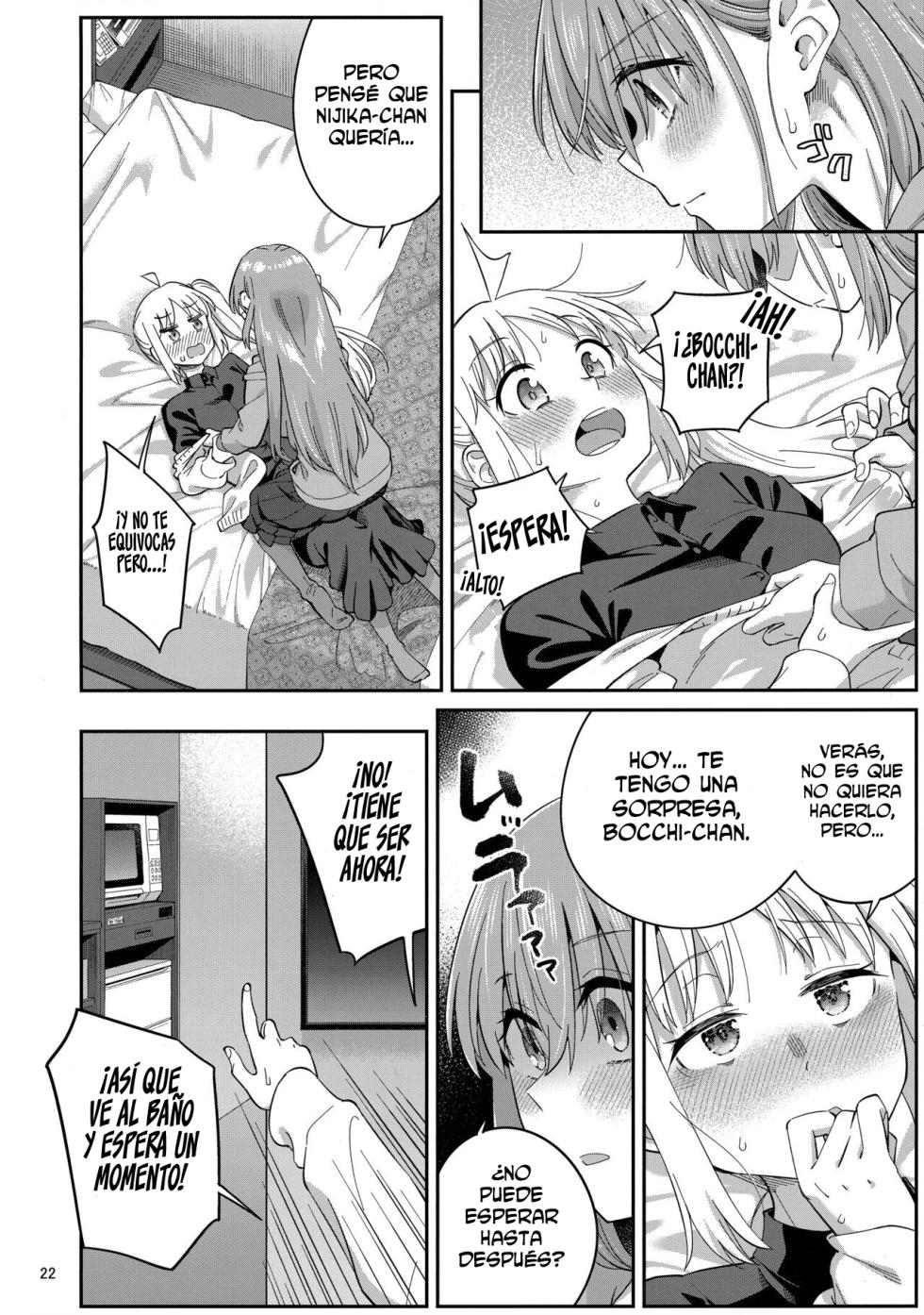 (C103) [Surface Tension (Orikuchi Hirata)] Netsu o Mazete Shin o Tokashite | Derritiendo tu corazón con cariño (Bocchi the Rock!) [Spanish][INSOMNIA] - Page 21