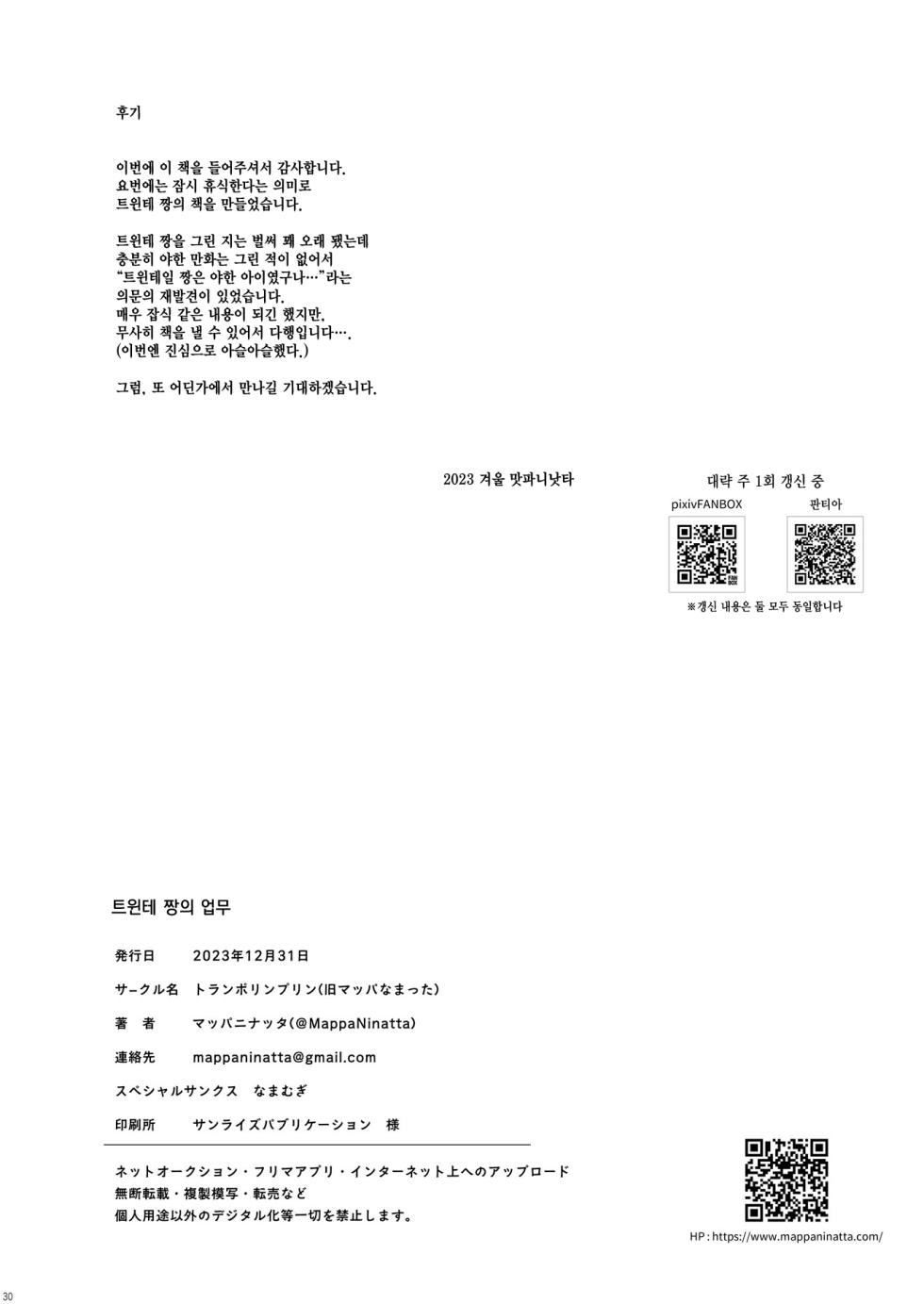 [Trampoline Pudding (Mappa Ninatta)] Twinte-chan no Oshigoto | 트윈테 짱의 업무 [Korean] [Digital] - Page 29