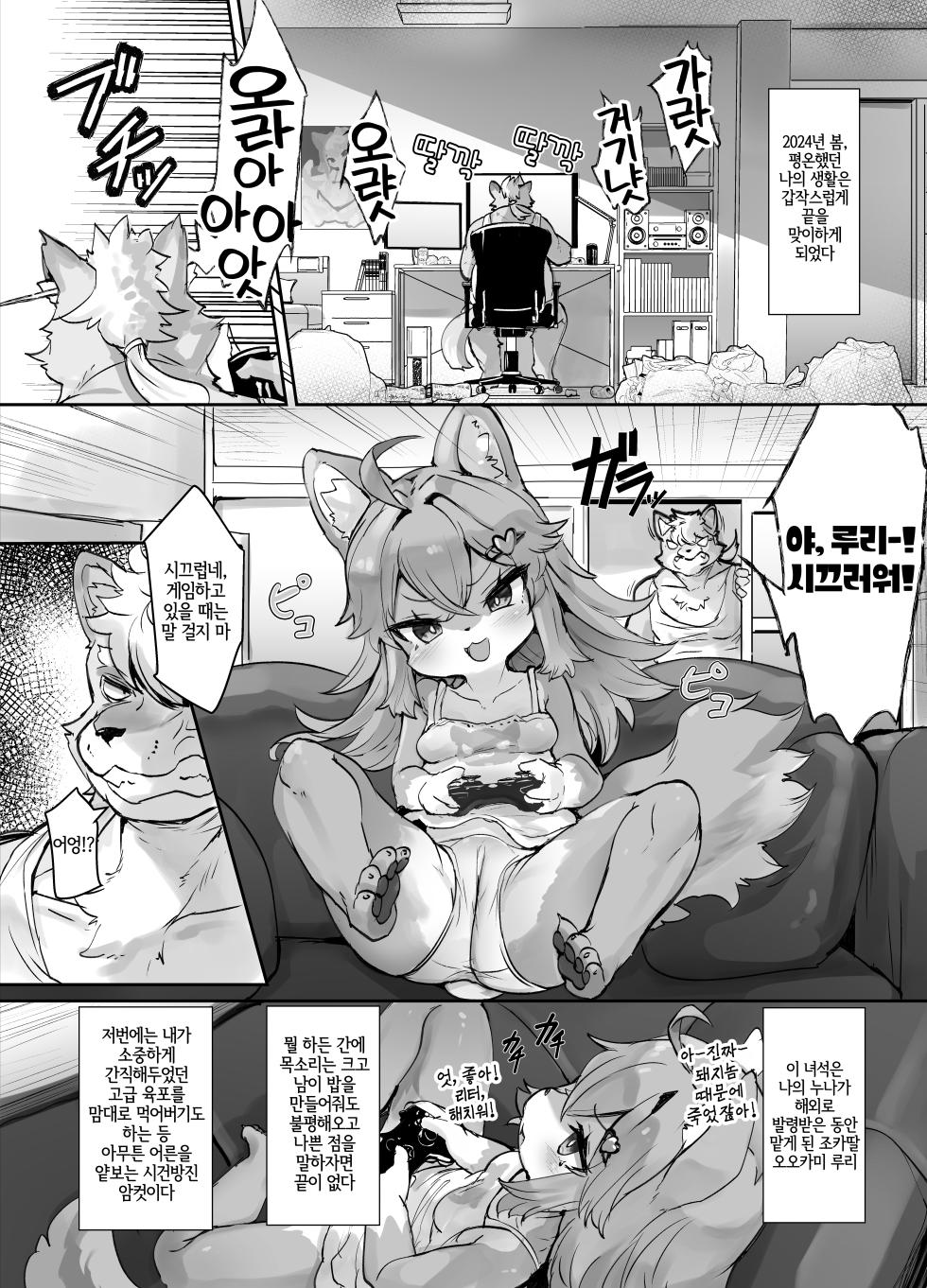 [Nyankone (ro)] Kemo Loli Ookami Ruli-chan ga Pet ni Sareru Wake ga Nai!! - Kemo Loli Wolf! Ruli Pet! | 케모로리 늑대 루리 쨩이 펫으로 될 리가 없어!! [Korean] [LWND] [Digital] - Page 2