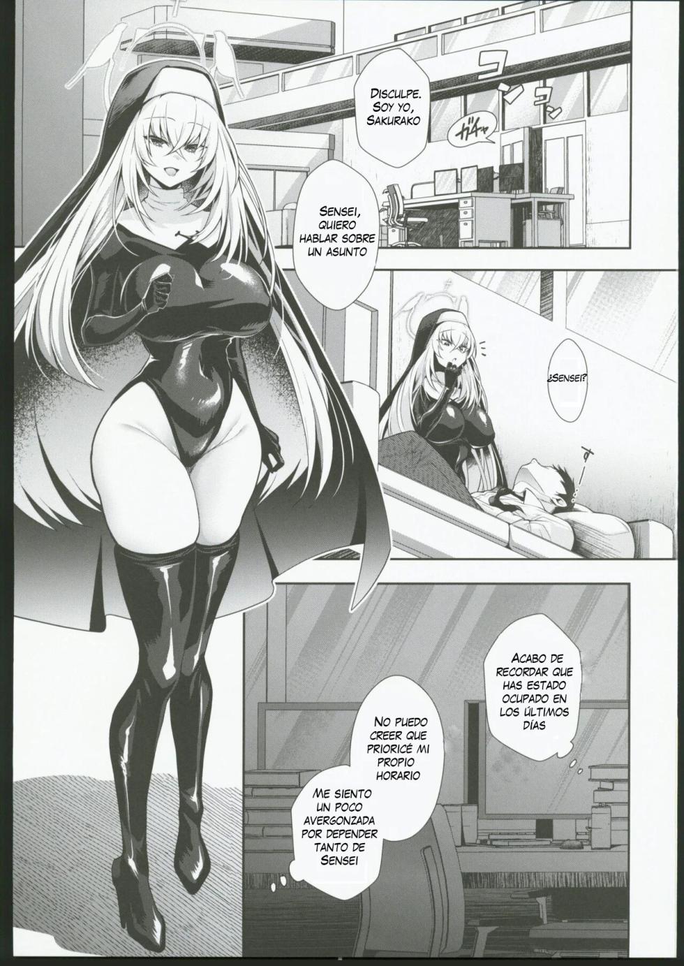 (C102) [Argon (Kuzuya)] Oyurushi kudasai Sakurako-sama | Perdoname Sakurako-sama (Blue Archive) [Spanish] [Kurama Traducciones] - Page 2