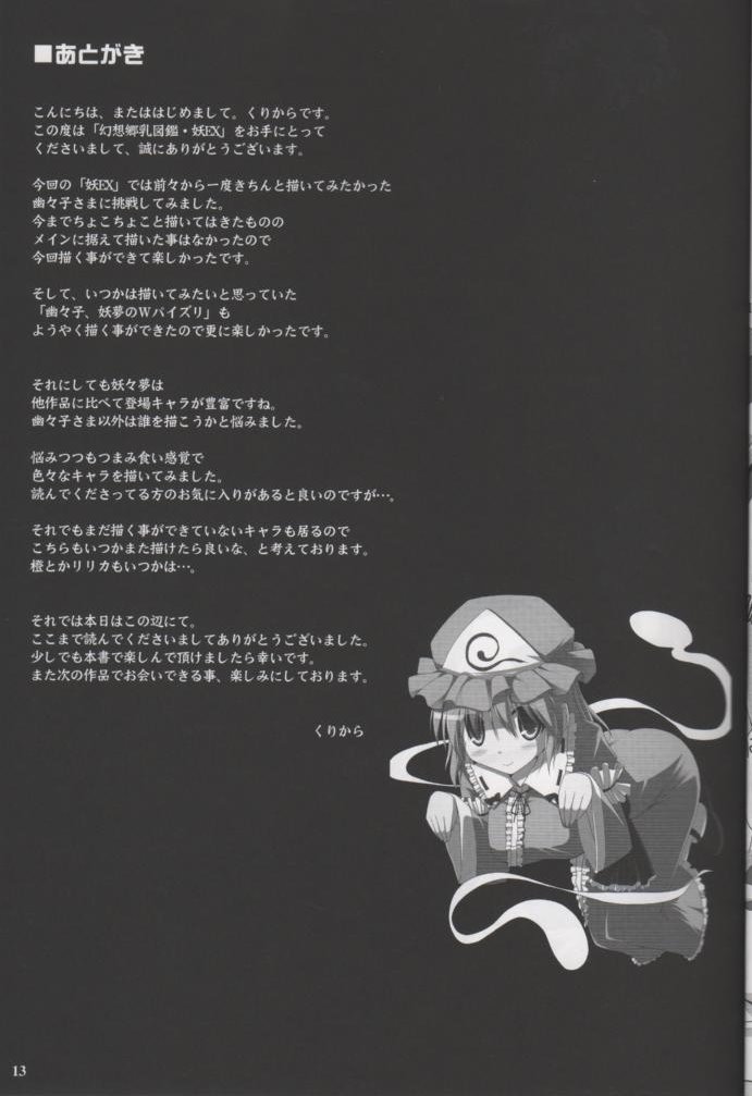(C78) [TOYBOX, Kujira Logic (Kurikara, Kujiran)] Gensoukyou Chichi Zukan You EX (Touhou Project) - Page 12